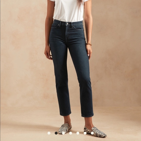 THE STRAIGHT ANKLE JEAN Deep Indigo 25 - Picture 1 of 7